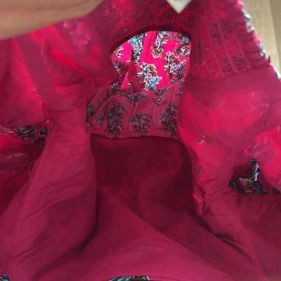 J. Crew Factory Pink Floral Midi Dress - Picture 7 of 8